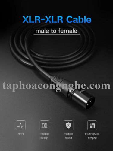 Ugreen 50296 0.5M Màu Đen Cáp nối dài Microphone Canon âm thanh AV130 30050296